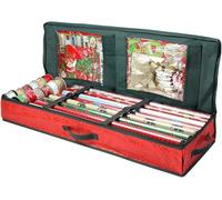 SKYTE® Christmas Storage Bags & Boxes Decoration Wreath Wrapping Paper Lights Storage Xmas Tree Christmas Accessories Tearproof (Red Paper Storage Case)