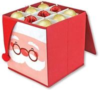 SKYTE® Christmas Storage Santa Box Collapsible Christmas Fabric Sturdy Storage Box for Xmas Baubles Ornaments Lights & More