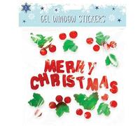 SKYTE® Christmas Window Stickers - Gel Jelly Decals - Multicoloured Glass Decorations - Santa, Reindeer, Snowman, Penguin, Snowflakes
