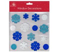 SKYTE Christmas Xmas Window Stickers Gel Jelly Decals Decorations Multicoloured Christmas Window Gel Clings Glass Decorations Santa Reindeer Snowman Penguin Snowflakes (Snowflakes), One Size