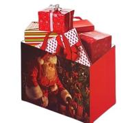 SKYTE® Extra Large Christmas Santa Sack with Handles for Xmas Gift, Reusable Multipack Non-woven Christmas Shopping Bags, Party Bags Decorations, 54 x 24 x 54cm