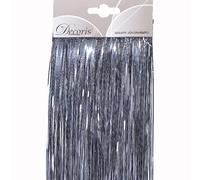 SKYTE® Foil Christmas Lametta Decorative Tinsel Strands Xmas Decoration Garland Angel Hair Tinsel Curtain Shiny Christmas Party Indoor and Outdoor Decorations 50cm (Silver)