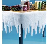 SKYTE® Glitter Snow Fringe Icicle Garland Artificial Fake Christmas Decoration Scene Setter 1m x 26cm Window Pictures