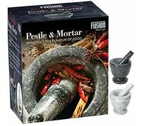 SKYTE Heavy Pestle and Mortar Set Natural Spice & Herb Small Crusher Grinder Durable Stone 10x10x8cm White Marble