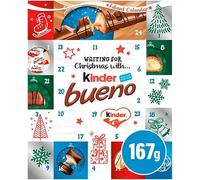 SKYTE® Kinder Bueno Advent Calendar 2023, Christmas Chocolate Gift, 24 Assorted Milk Chocolate Covered Wafers with Milky and Hazelnut Filling, (167g)