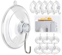 SKYTE® Large 16pk Clear Suction Hooks | 2.2cm Rubber Sucker Pads with Metal Hook | Strong Hanging Hook for Christmas Hanging Decorations Signs Mirror Glass Kitchen Bathroom Wall Festivals Decorations
