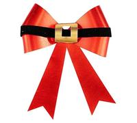 SKYTE® Large Santa Door Bow, 28cm x 34cm, Christmas Tree Ornaments, Xmas Wreaths Bows for Gift Wrapping, Holiday Party Decor, Red Door Decoration Tree Topper