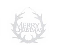 SKYTE® Merry Christmas Glitter Hanging Sign Decoration Sparkling Xmas Home Door Décor Bunting Snow Shiny Classic Tree Hanging (White)