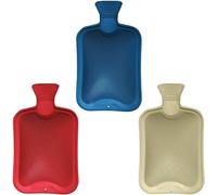 SKYTE® Pack of 3 Hot Water Bottle Natural Rubber 1 Litre Capacity Large Hot Water Bottle Hot Water Bag for Period Pain Relief Secure & Leakproof