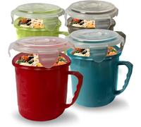 SKYTE® Pack of 3 Soup Containers with Lids - 700 ml Microwave Bowl Soup Containers | Dishwasher Safe Soup Cup | Soup Mugs Microwavable for Home & Office with Leak Proof Lids