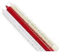 SKYTE® Pack of 3 Traditional Christmas Advent Candle - Countdown to Christmas - Red, White & Ivory