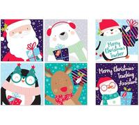 SKYTE® Pack of 30 Kids Christmas Cute School Cards & Teacher - Santa, Snowman and Friends- XC0002
