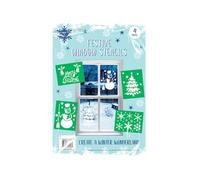 SKYTE® Pack of 4 Christmas Window Stencil Stencils Spray Snow Reusable for Craft Art Drawing Painting Spraying Window Glass and Card DIY Drawing Painting Craft Projects Xmas Decoration Gifts