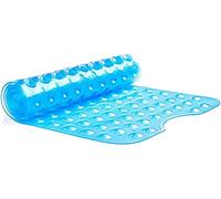 SKYTE® Pebble Frosted Anti-Mould Anti Slip Plastic Oval Bathtub Shower Mat with Grip - 48cm x 31cm (Blue)