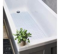 SKYTE® Pebble Frosted Anti-Mould Anti Slip Plastic Oval Bathtub Shower Mat with Grip 48cm x 31cm (Clear)