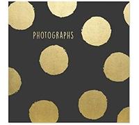 SKYTE® Photo Album Slip in Memo Pockets Holds 200 Photographs Family Holiday Valentine Wedding Baby Photos Scrapbook, Multi, 4'' x 6'' (Gold Polka Dots)
