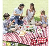 SKYTE® Picnic Blanket Waterproof Picnic Blanket 130 x 170cm Large Picnic Mat Material, Outdoor Picnic Blankets Beach Blanket for Picnic, Beach, Camping Multipurpose Mat Travel Family Gathering (Red)