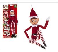 SKYTE Poseable Boy Elf, 30 cm, Plush Holiday Decoration, Bendable Figure VIP Bendable Poseable Wired BOY Elf for Christmas - VIP Elf Accessory (Poseable BOY)