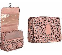 SKYTE® Travel Hanging Toiletry Wash Bag Makeup Cosmetic Organizer Organiser Multi-Pouch Waterproof Lightweight Zip Close Zipper Women's Girls Storage Holiday Home Trips (Pink Leopard)