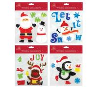 SKYTE® Window Gel Stickers Set of 4 x Christmas Xmas Square Window Gel Jelly Stickers Decals Decorations- XH0257