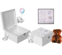 SKYTE® Wooden Memories Keepsake Box Baby Treasure Chest Newborn Gender Neutral Gift Memory Trunk Perfect Baby Shower Present, 20CM