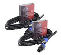 Skytec 2x 5m Professional Speaker Cables with Low-Noise 2-Pin NL2 Connectors - Durable Speaker Leads Set Ideal for DJs, Sound Engineers & Audio Setups Pack of 2