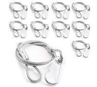 Skytec BeamZ SAF65 Stage Lighting Safety Cable Set - Pack of 10 Metal Security Wire Bonds, 65kg Load Capacity, 60cm Length for DJ, Theatre, Disco & PA Lighting Fixtures Mounting & Rigging