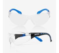 Skytec Clear Safety Glasses for Work with Anti Fog Scratch Resistant Wrap-Around Lenses and Non-Slip Grips, UV Protection. Eye Protection DIY Construction Squash & Cycling Glasses (Clear Lens)