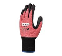 Skytec Crest 1 Pair Red Nylon Safety Work Gloves with Nitrile Coating that Provide Oil Grip and Abrasion Resistance (S)