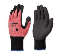 Skytec Crest 1 Pair Red Nylon Safety Work Gloves with Nitrile Coating that Provide Oil Grip and Abrasion Resistance (L)