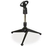 Skytec Desktop Podcasting Microphone Stand with Adjustable Foldable Tripod Design, Sturdy ABS Holder & Dual Thread Adaptor for Streaming, Broadcasting, Live Recording & Studio Use (Black)