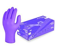 Skytec Iris Purple Disposable Nitrile Gloves - Multipurpose Powder Free High Grip Non Latex Examination Gloves (Box of 100, Small)