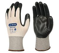 Skytec KRYPTON White/Black Nylon Safety Work Gloves with Nitrile Coating that Provides Abrasion Resistance -Medium