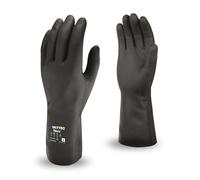 Skytec Nero Rubber Chemical Resistant Gloves, 1 Pair Small Reusable Heavy Duty Work Gloves with Acid & Alkali Protection, Non-Slip Grip for Industrial Work, Maintenance & Chemical Handling