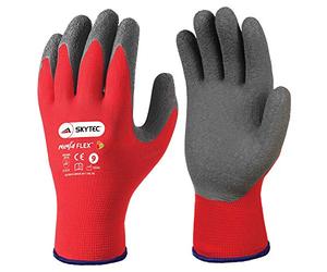 Skytec Ninja Flex Pack of 1 Safety Work Gloves - Lightweight Red Nylon Gloves with Secure Grip Ideal for Heavy-Duty Work (Medium)