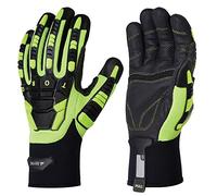 Skytec Torq 1 Pair Black/Yellow Safety Leather Work Gloves with Neoprene Coating that Provide Cut Resistance (X-Large)