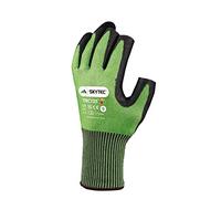 Skytec TRC725 1 Pair Green Open Digits Nylon Safety Work Gloves with Polyurethane (PU) Coating that Provide Cut Resistance - Medium