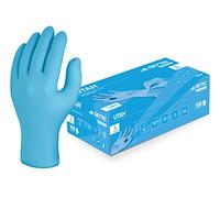 Skytec Utah Blue Disposable Nitrile Gloves - Multipurpose Powder Free High Grip Non Latex Examination Gloves (Box of 100) Medium
