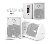 Skytec Wall Mounted Speakers Set of 4, Passive 4 Inch HiFi Stereo Speaker System, 75W Compact White Speaker Pack for Restaurants, Bars, Background Music & Surround Sound Applications