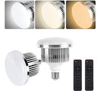 Skytex 2Pack 85W Photography Light Bulb 2700-6400K Colour Temperatures Dimmable Tricolor LED Bulbs Softbox Bulb in E27 Socket for Photography Photo Video Studio Lighting Softbox
