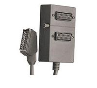 Skytronic Scart splitter, gold plated - 1 x SCART plug to 2 x switched SCART sockets.