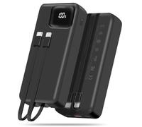Skyvast Portable Charger, 20000mAh Power Bank with 2 Built-in Cables, 22.5W Fast Charging with Screen, Travel Battery Pack for i Phone, i Pad, Samsung, Google Pixel, LG and More (Black 20000mAh)