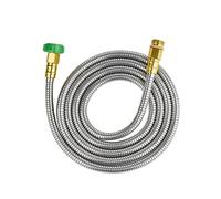 SKYWARD 304 Stainless Steel Garden Hose 10 ft with Female to Male Metal Connector, Anti-Leakage, Flexible & Lightweight Kink Free Water Hose, Easy to Use & Store (10ft)