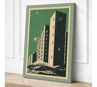 Skyward Architecture Art Deco Canvas Wall Art Print 18x12 Inch