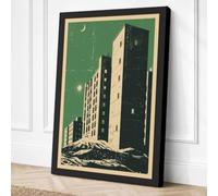 Skyward Architecture Art Deco Canvas Wall Art Print 18x12 Inch