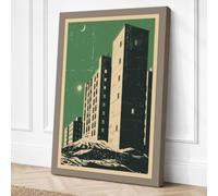 Skyward Architecture Art Deco Canvas Wall Art Print 36x24 Inch