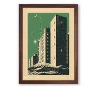 Skyward Architecture Art Deco Framed Wall Art Print A3 (42×29.7cm) Walnut, Wall Decor for Living Room, Bedroom, Office & Home, Ready to Hang, Art Gift
