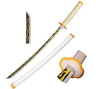 Skyward Blade Anime Sword Cosplay Wooden Agatsuma Zenitsu Samurai Sword, Toys for Children, Anime Fan, The Special Knife of Yellow Katana Knife