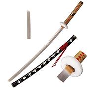 Skyward Blade Wooden Sword Roronoa Zoro Katana, Anime Original Texture Japanese Samurai Sword, Trafalgar Law Katana Red Yellow for Cosplay Collection
