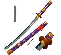Skyward Blade Wooden Sword Roronoa Zoro Katana, Japanese Samurai Sword Original Anime Replica, Sky Feather Slash, Katana by Yama Enma, Purple for Cosplay Collection